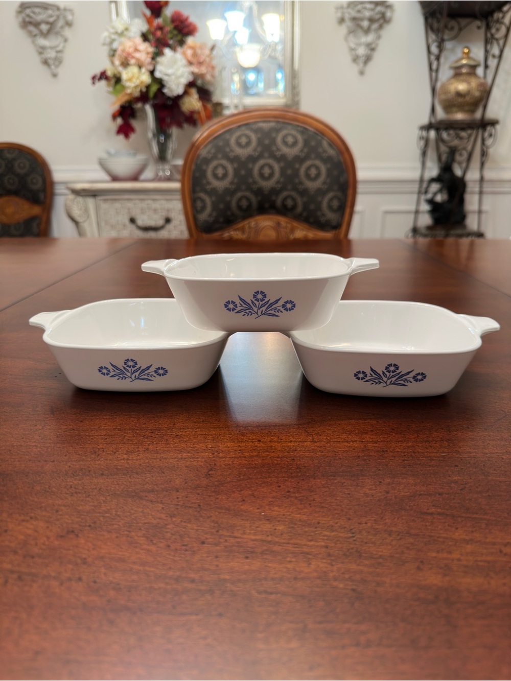 Set of 3 Corningware Blue Cornflower P-41 Petite Pans